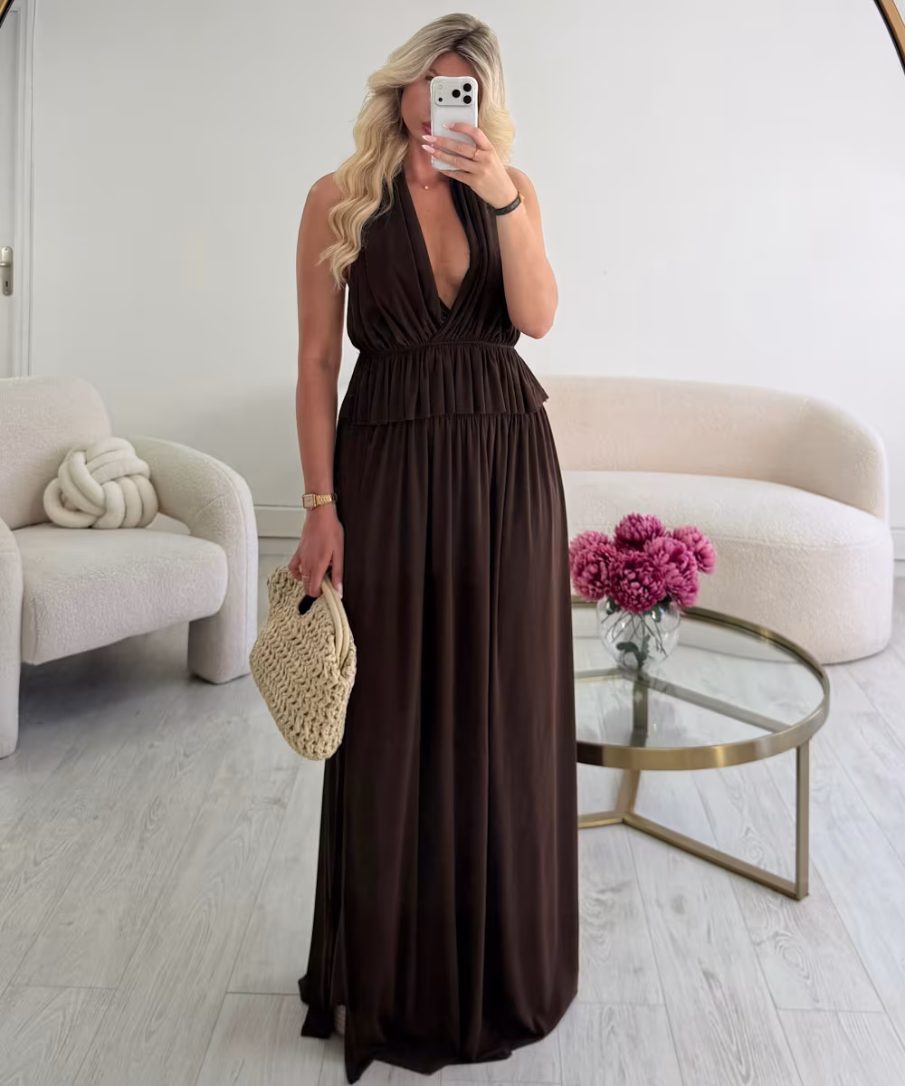 Ensemble jupe longue choco