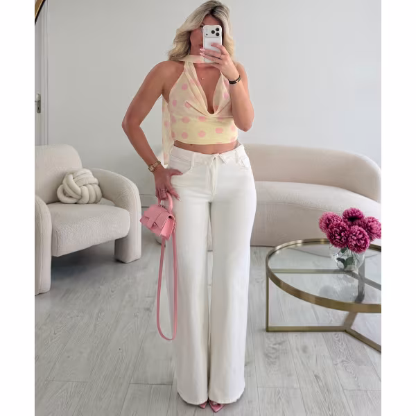 Jeans retroussé blanc stetch - DRESS DESIREE