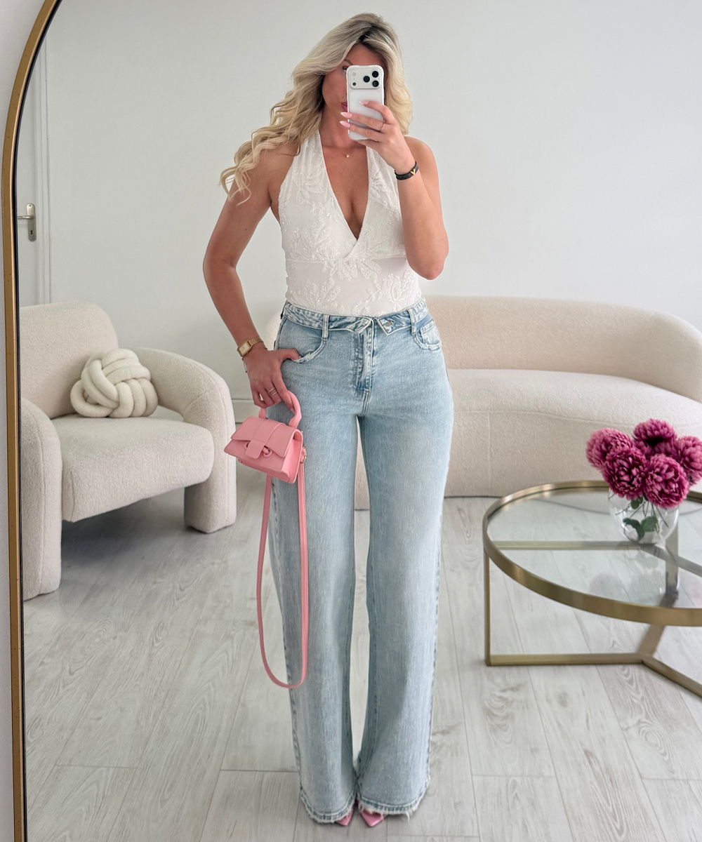 Jeans retroussé bleu stetch - DRESS DESIREE