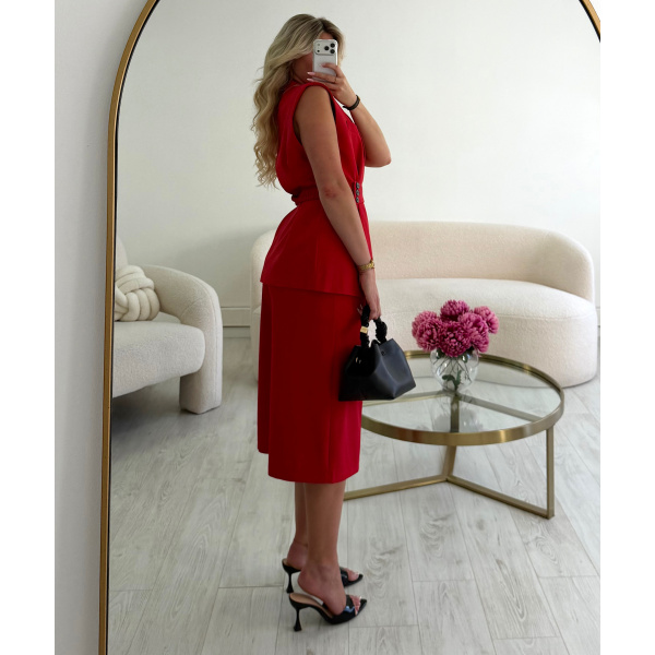 Bermuda droit fluide rouge - DRESS DESIREE
