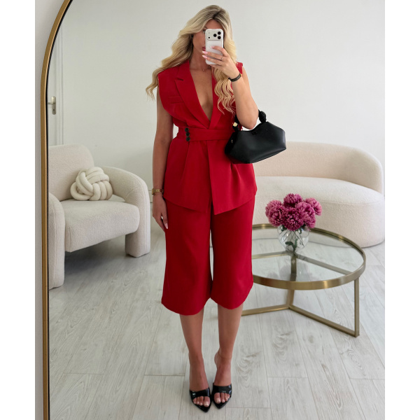 Bermuda droit fluide rouge - DRESS DESIREE