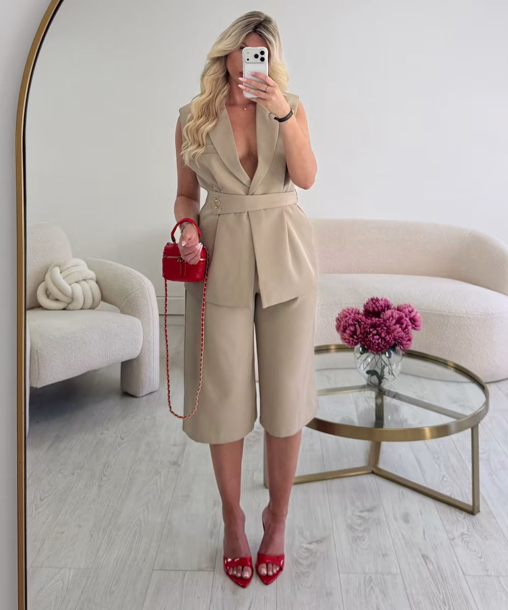 Bermuda droit fluide beige - DRESS DESIREE