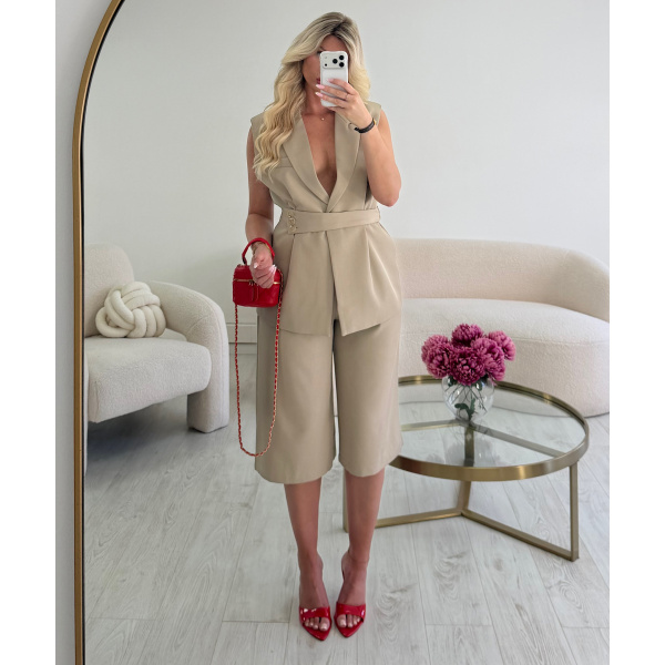 Bermuda droit fluide beige - DRESS DESIREE
