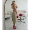 Straight-cut, flowing beige Bermuda shorts - DRESS DESIREE