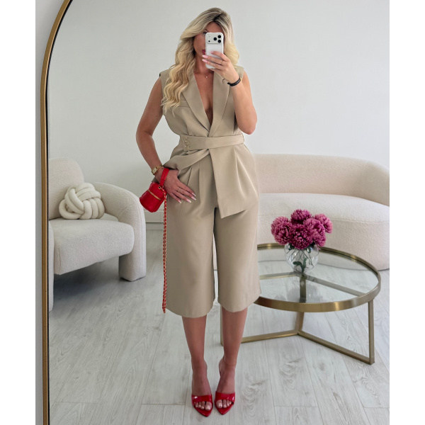 Bermuda droit fluide beige - DRESS DESIREE