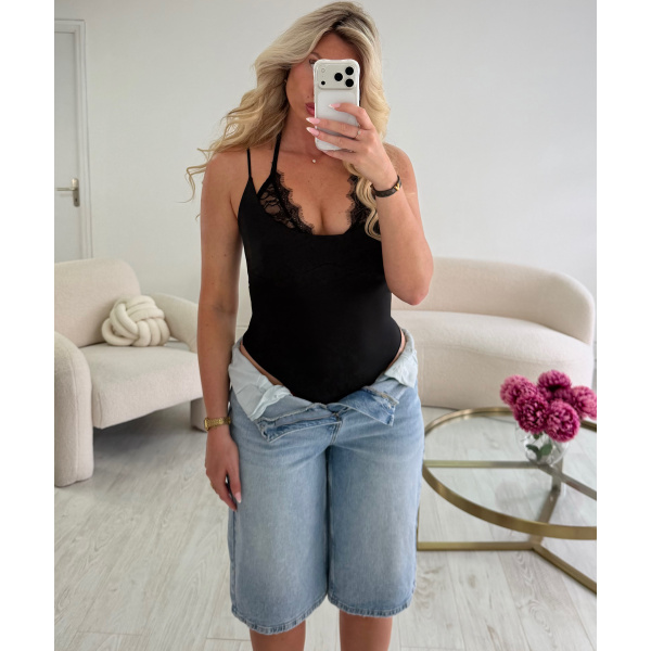 Black lace bodysuit
