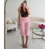 Bermuda denim rayures rose choco - DRESS DESIREE