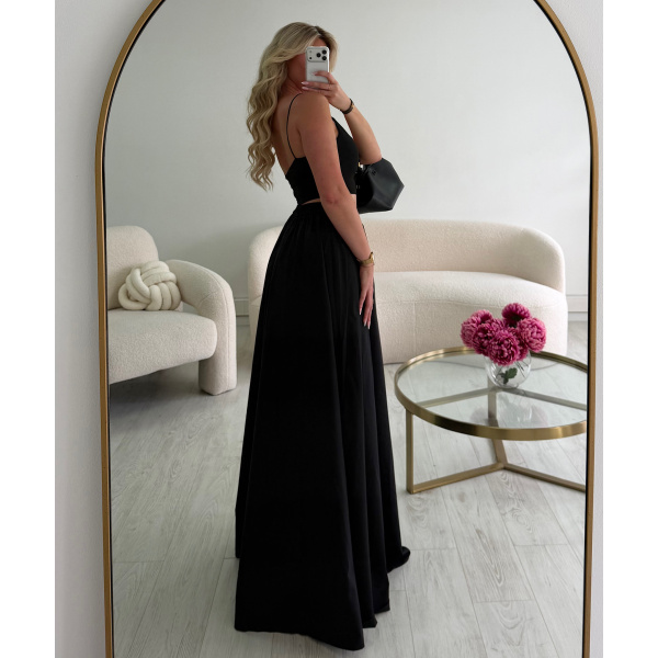 TALL long black cotton skirt