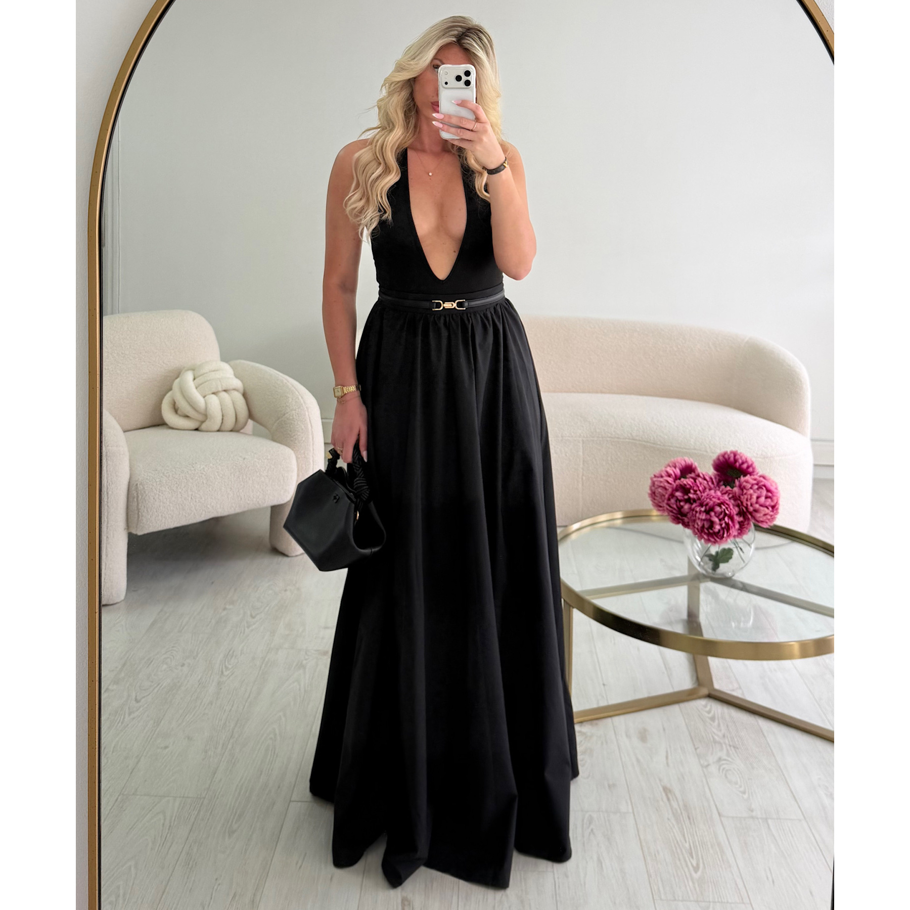 Jupe longue Tall coton noire  - DRESS DESIREE