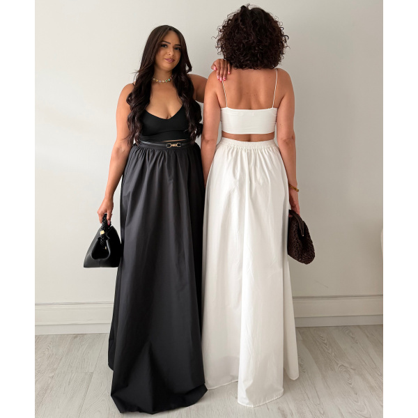 TALL long white cotton skirt