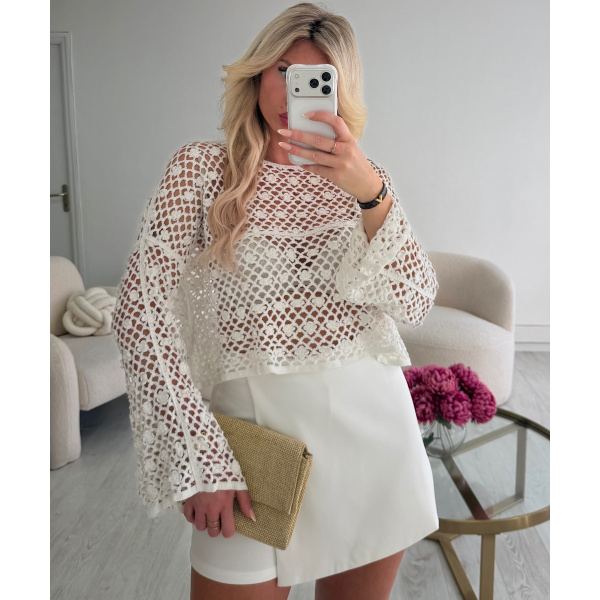 Top crochet blanc - DRESS DESIREE