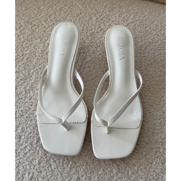 White heeled sandals