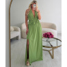 Green long skirt set