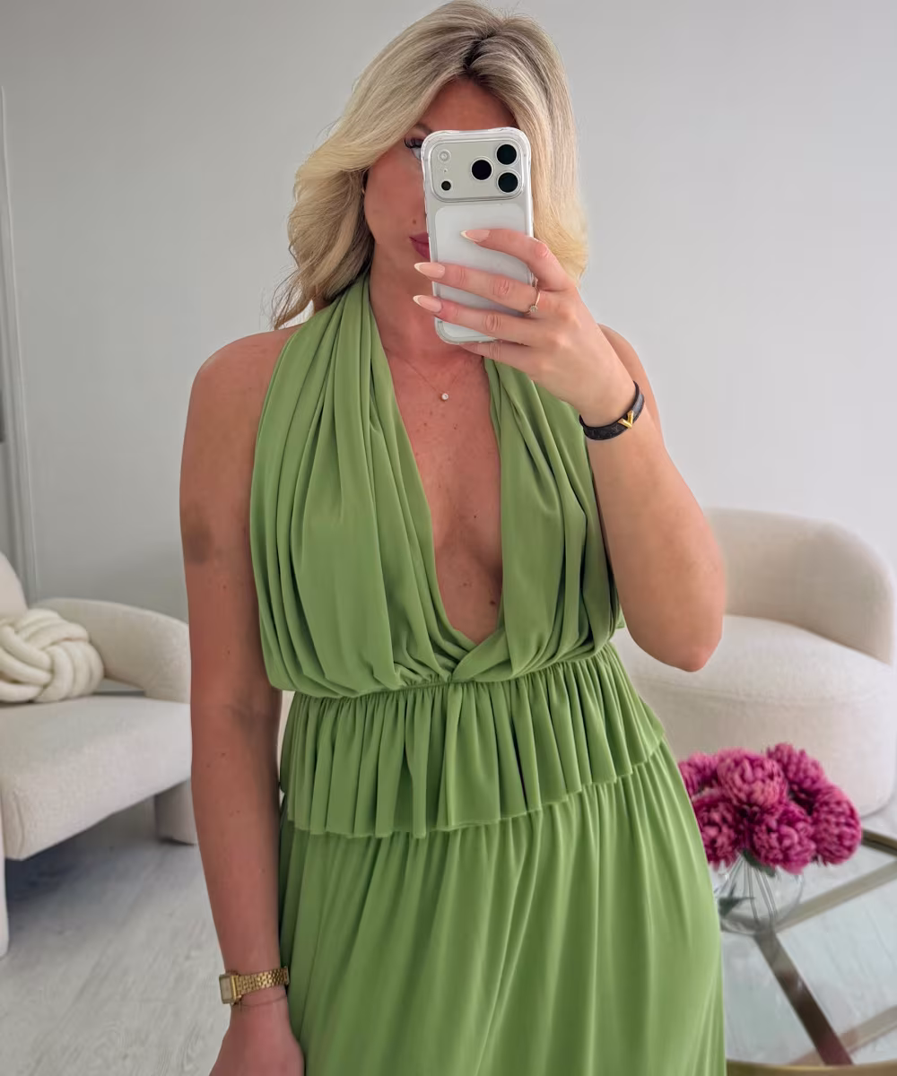 Ensemble jupe longue vert