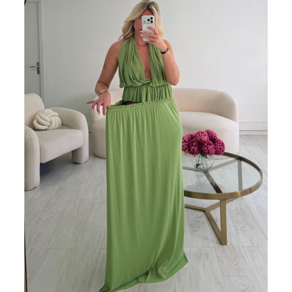 Ensemble jupe longue vert- DRESS DESIREE