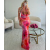 Long vibrant rose dress