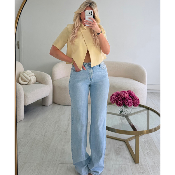 Blazer court asymétrie jaune - DRESS DESIREE