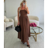 Robe midi coton bustier choco  - DRESS DESIREE