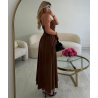 Robe midi coton bustier choco  - DRESS DESIREE