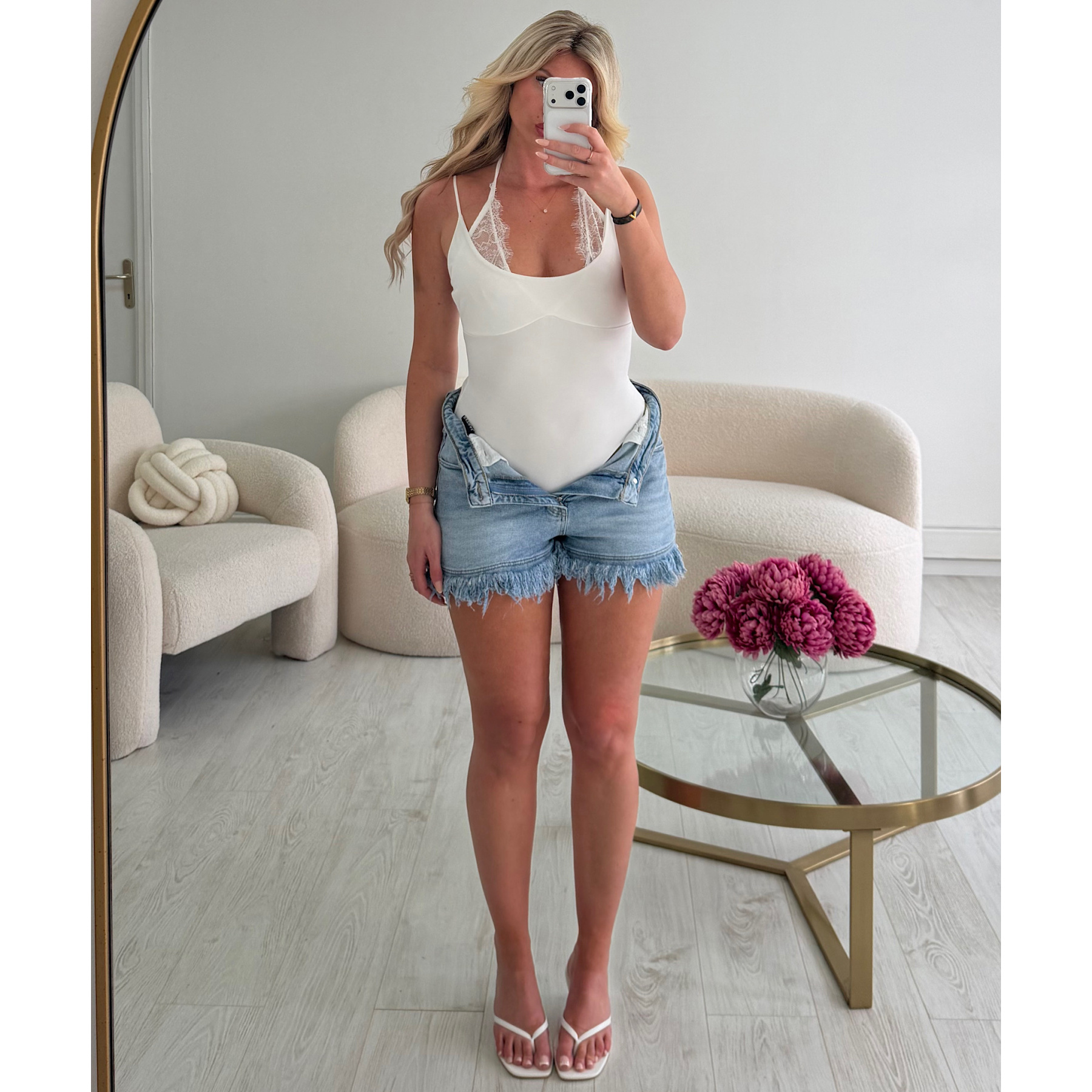 White lace bodysuit