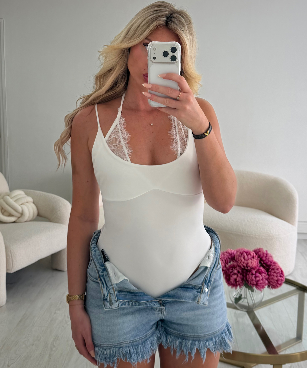 White lace bodysuit