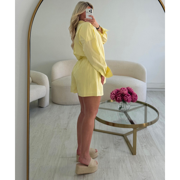 Ensemble short rayures jaune