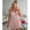Robe courte fleurie rose -  DRESS DESIREE