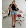 Black voile bustier top - DRESS DESIREE