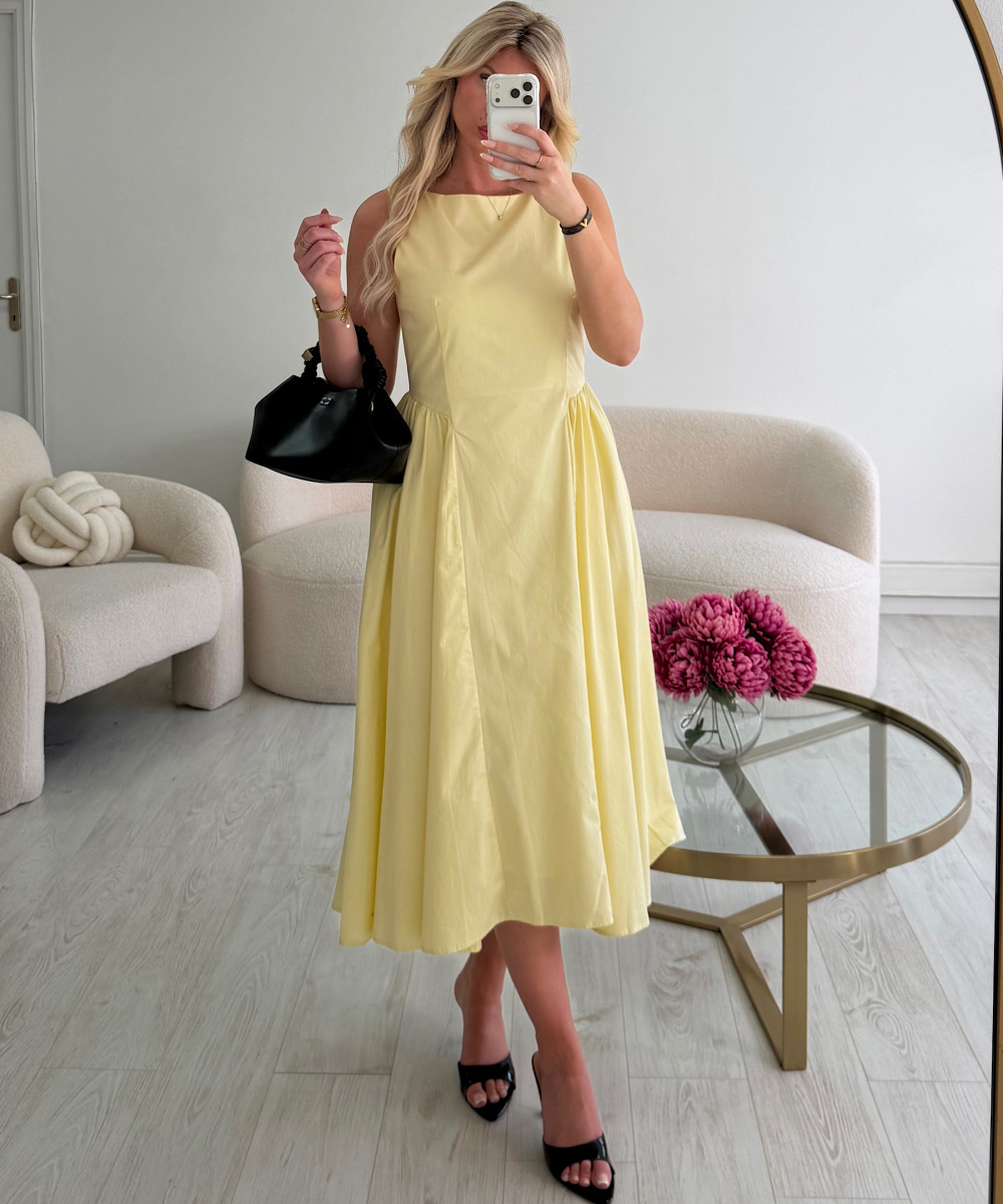Robe midi coton jaune - DRESS DESIREE