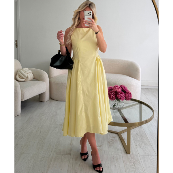 Robe midi coton jaune - DRESS DESIREE