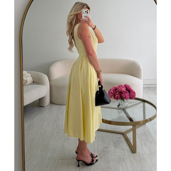 Robe midi coton jaune - DRESS DESIREE