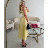 Yellow cotton midi dress - DRESS DESIREE