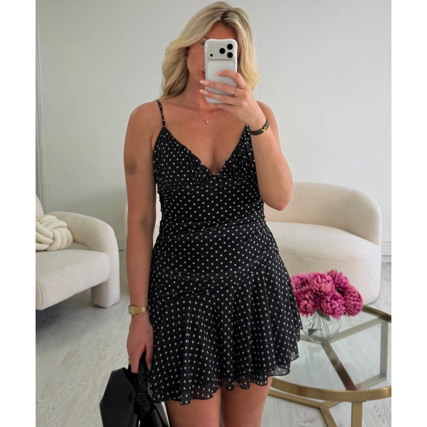 Robe courte tulle pois noire -  DRESS DESIREE