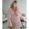 Robe longue crochet rose pastel - DRESS DESIREE