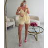 Ensemble short sequins jaune pastel - DRESS DESIREE