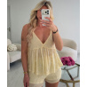 Ensemble short sequins jaune pastel - DRESS DESIREE
