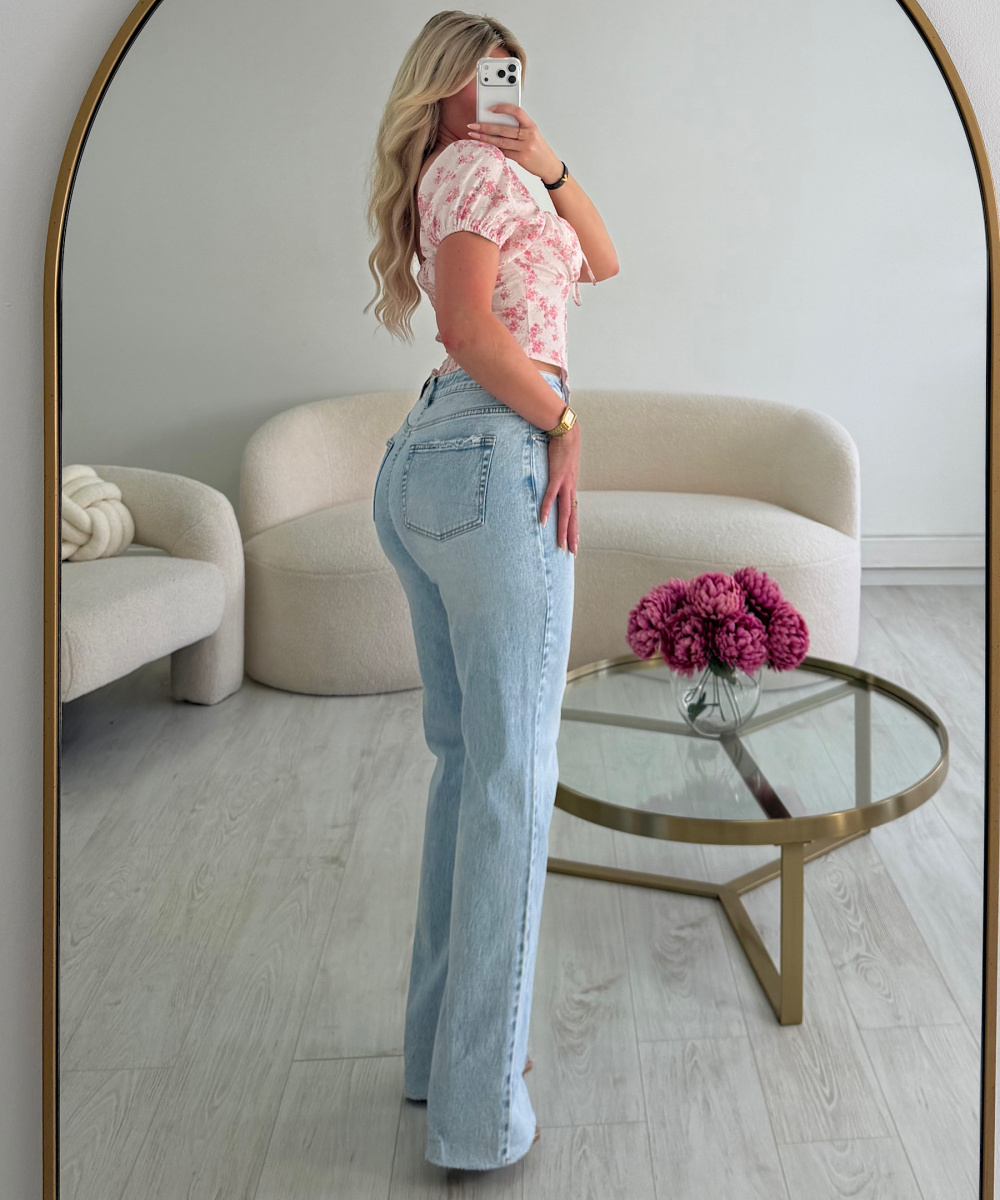Tall light blue jeans