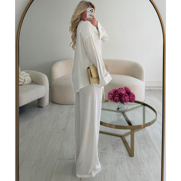 Pantalon lin blanc tall- DRESS DESIREE