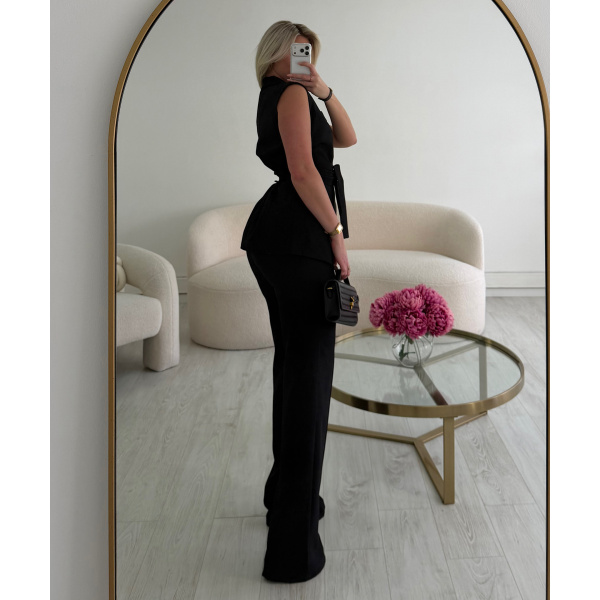 Pantalon couture taille haute  noir - DRESS DESIREE