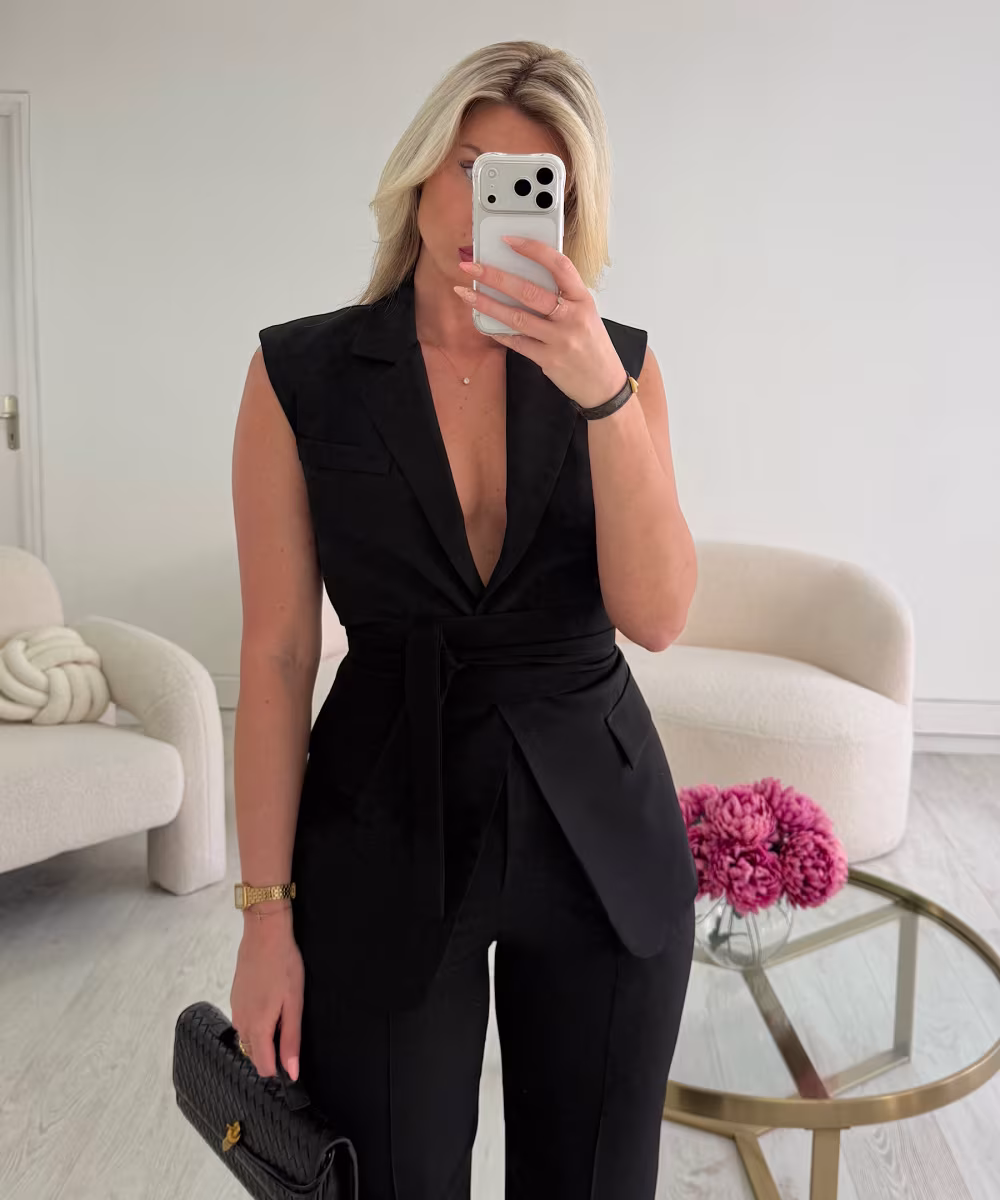 Blazer cintré noir sans manches- DRESS DESIREE