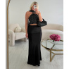 Jupe longue satin noire - DRESS DESIREE