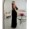 Jupe longue satin noire - DRESS DESIREE