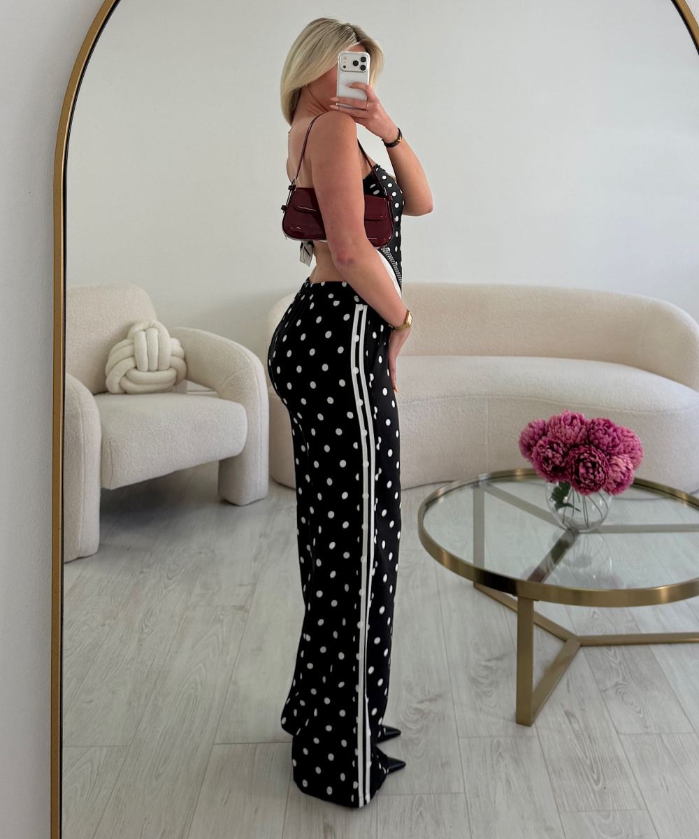 casual polka dot striped trousers