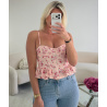 Pink floral peplum corset top - DRESS DESIREE