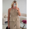 Ensemble jupe lin beige bijoux - DRESS DESIREE