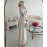 blue/beige crochet cardigan