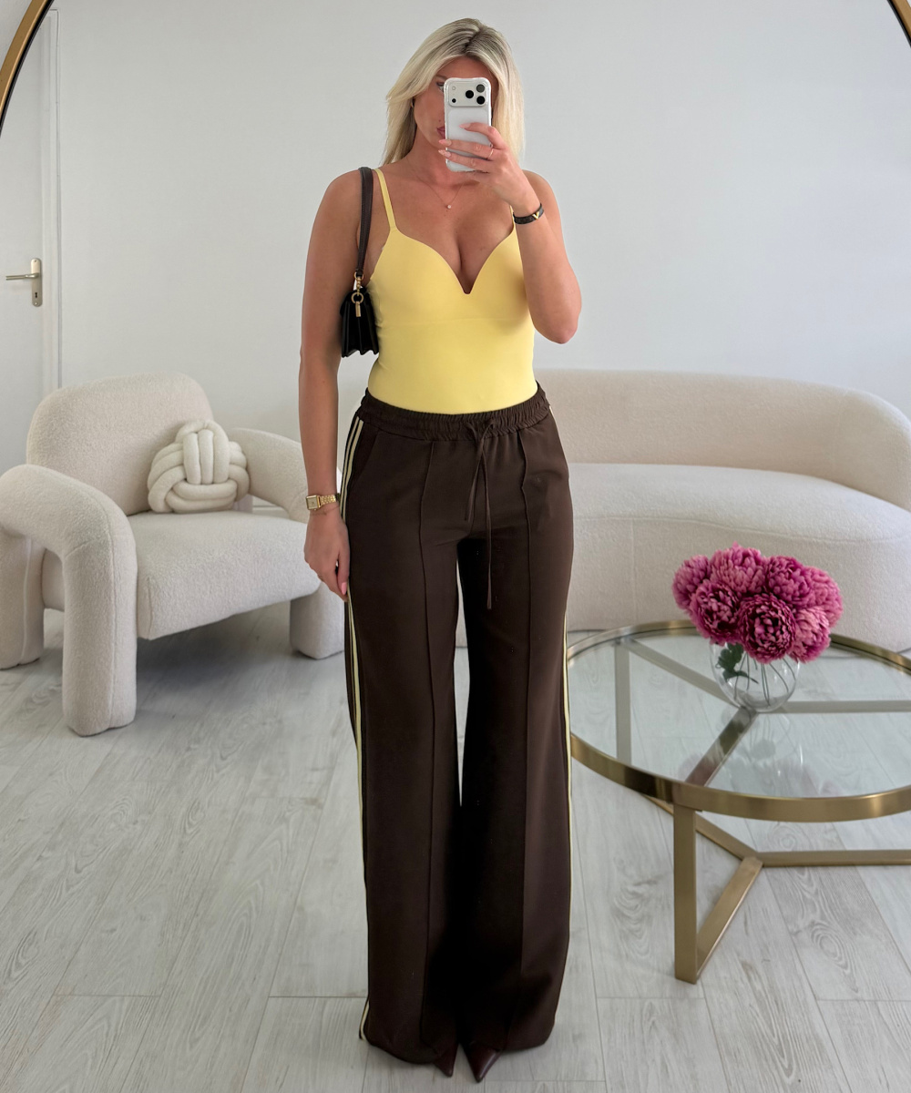 Pantalon casual bandes jaune- DRESS DESIREE