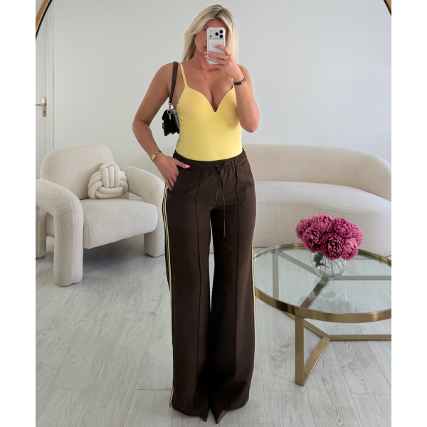Pantalon casual bandes jaune- DRESS DESIREE