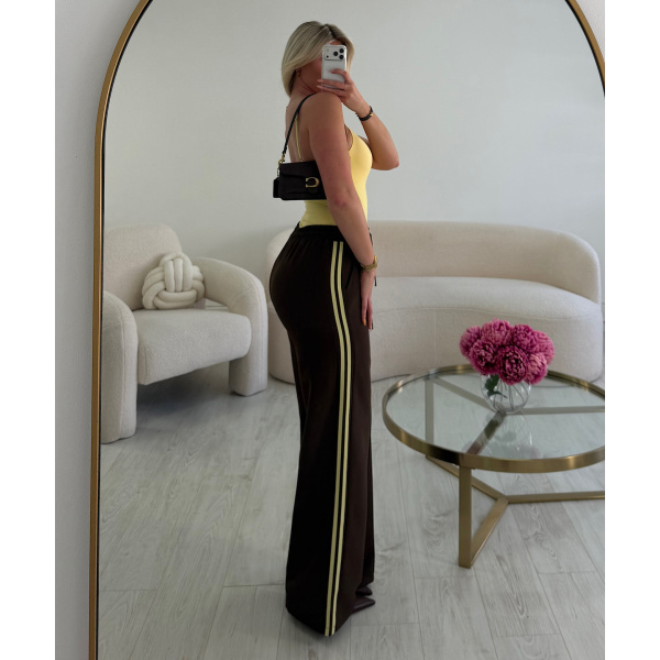 Pantalon casual bandes jaune- DRESS DESIREE