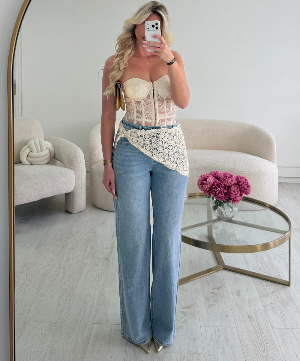 Jeans extra long foulard crochet - DRESS DESIREE